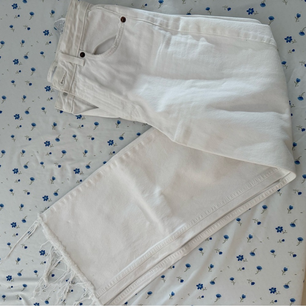 Zara wide leg white jeans